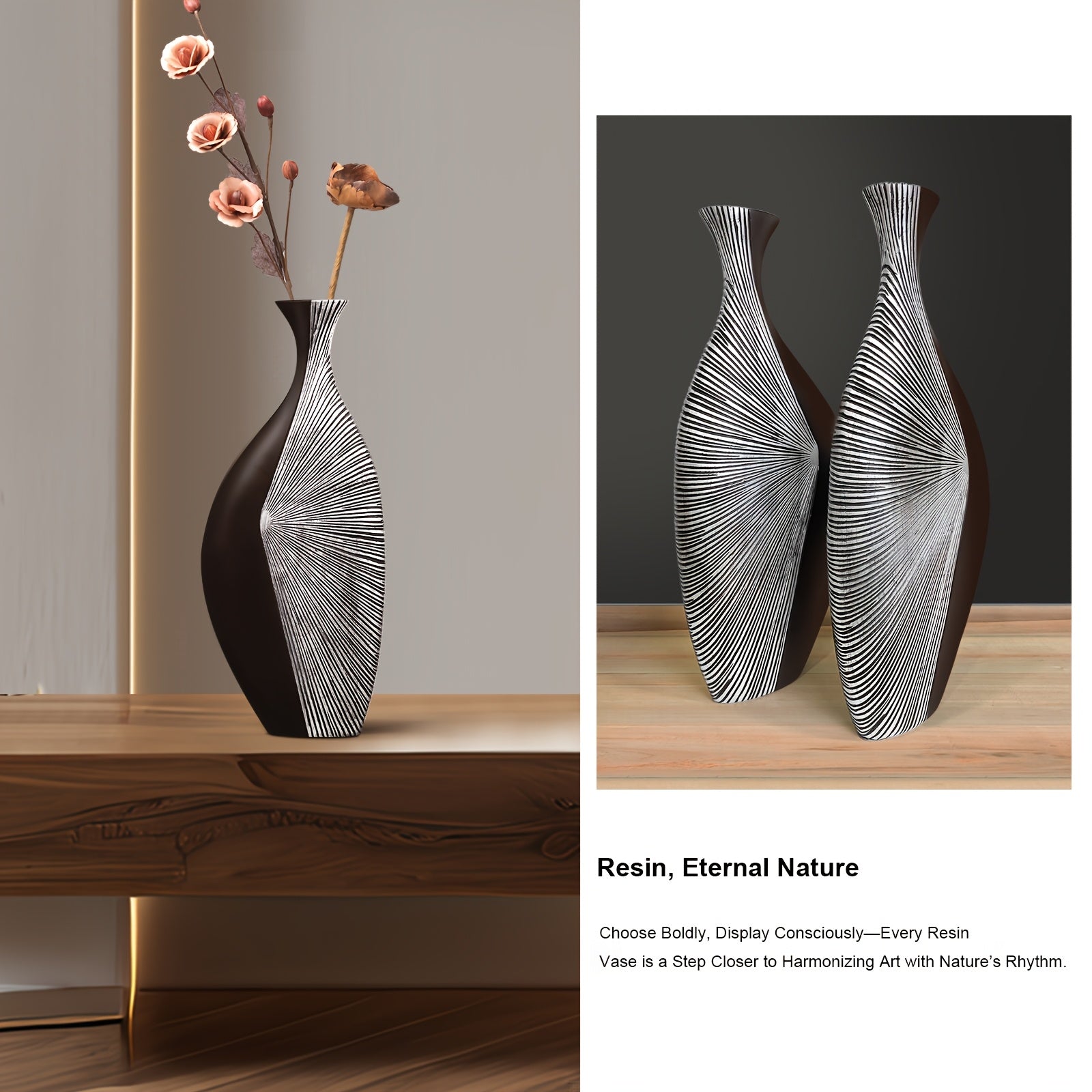 Resin Handmade Vase, Rustic Antique Style, 22.4\