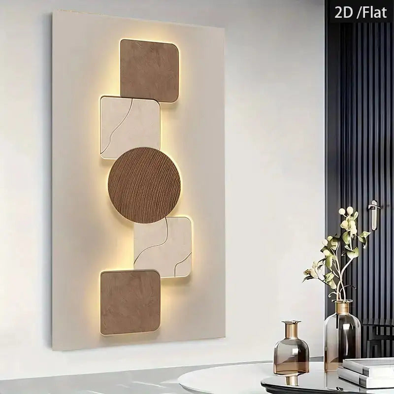 2D Flat, 2D Flat, 2D Flat A Single Framed Piece of 2D Abstract Wall Art for Home Decoration, Suitable for Halloween And Christmas, Featuring a Large Orange Country Farmhouse Theme. It Includes Landscapes, Geometric Shapes, And Quirky Designs