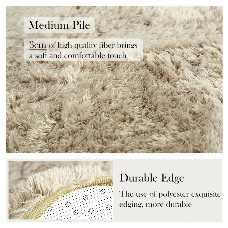 1pc Area Rugs for Living Room, Shaggy Plush Rug for Bedroom, Soft Non Slip Floor Carpet for Bedside, Fluffy Rug for Nursery, New Year Christmas Dorm and Home Decor