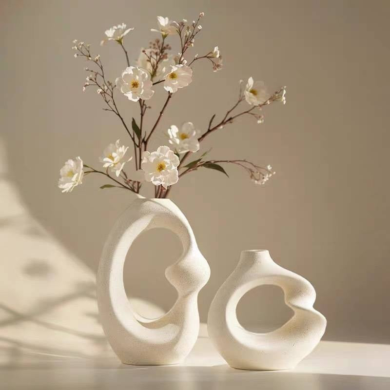 French Art Light Luxury Vase | Ceramic Decoration for Living Room, Wine Cabinet, Entrance, Dining Table - High-End Sense, Eclectic Style