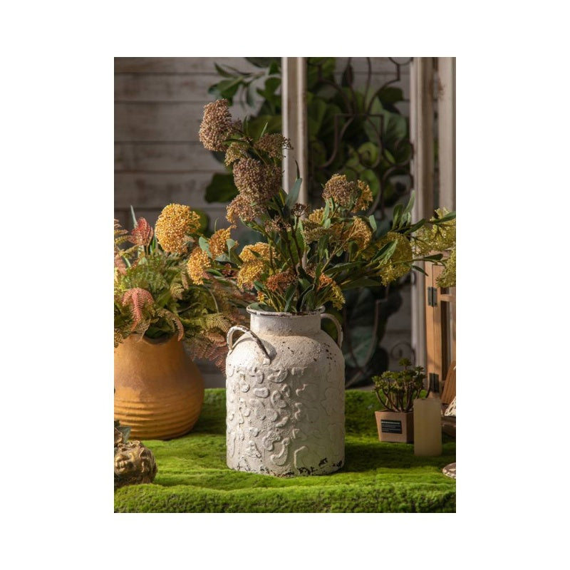 French Restaurant Tabletop Decoration Vase | Outdoor Courtyard Dried Flower Vase, Retro Old Crafts Flowerpot Ornaments, Pedestal Shape, Eclectic Style