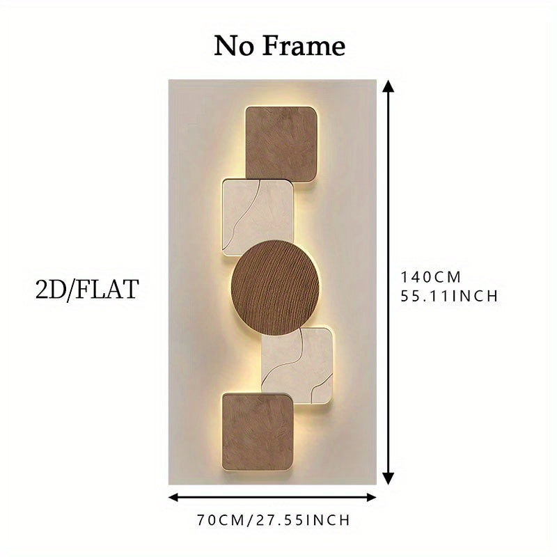 2D Flat, 2D Flat, 2D Flat A Single Framed Piece of 2D Abstract Wall Art for Home Decoration, Suitable for Halloween And Christmas, Featuring a Large Orange Country Farmhouse Theme. It Includes Landscapes, Geometric Shapes, And Quirky Designs