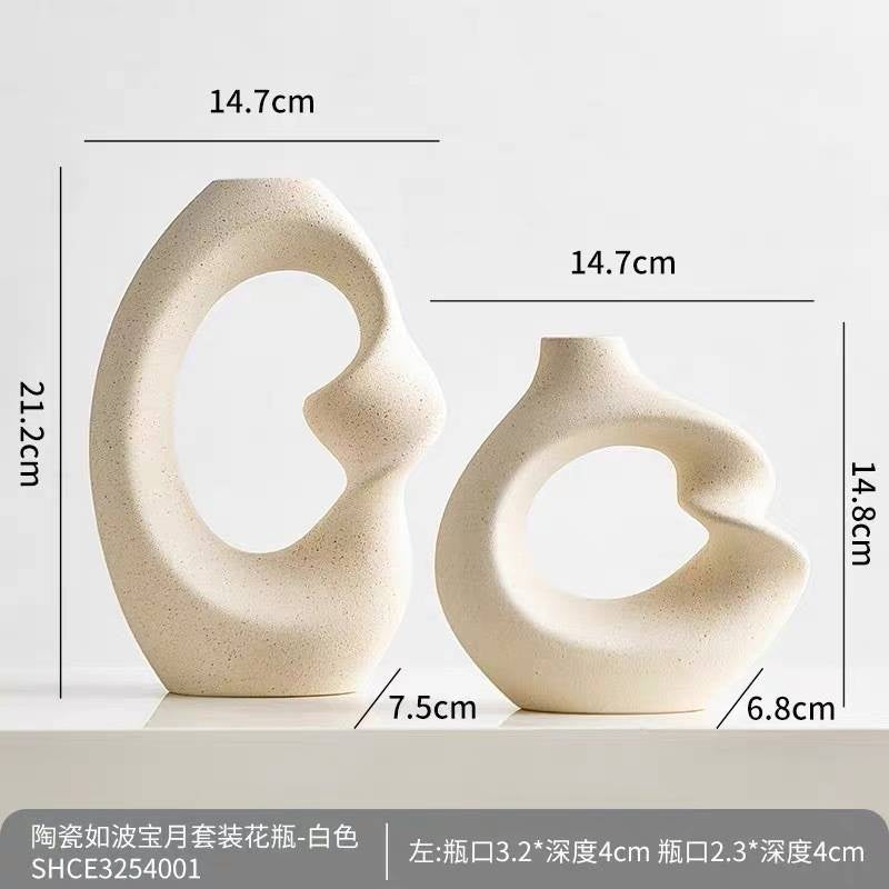 French Art Light Luxury Vase | Ceramic Decoration for Living Room, Wine Cabinet, Entrance, Dining Table - High-End Sense, Eclectic Style