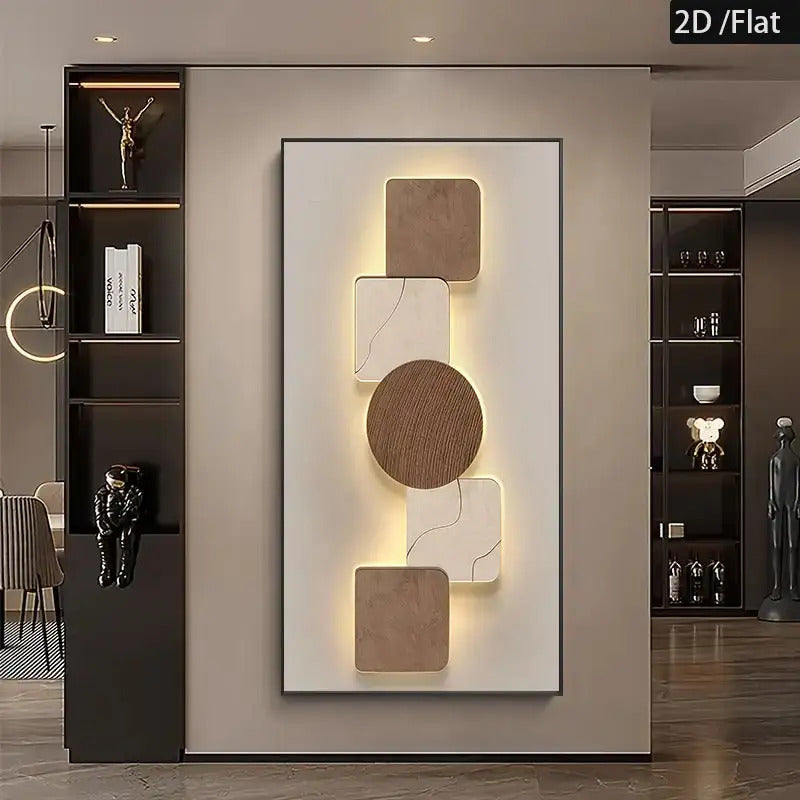 2D Flat, 2D Flat, 2D Flat A Single Framed Piece of 2D Abstract Wall Art for Home Decoration, Suitable for Halloween And Christmas, Featuring a Large Orange Country Farmhouse Theme. It Includes Landscapes, Geometric Shapes, And Quirky Designs